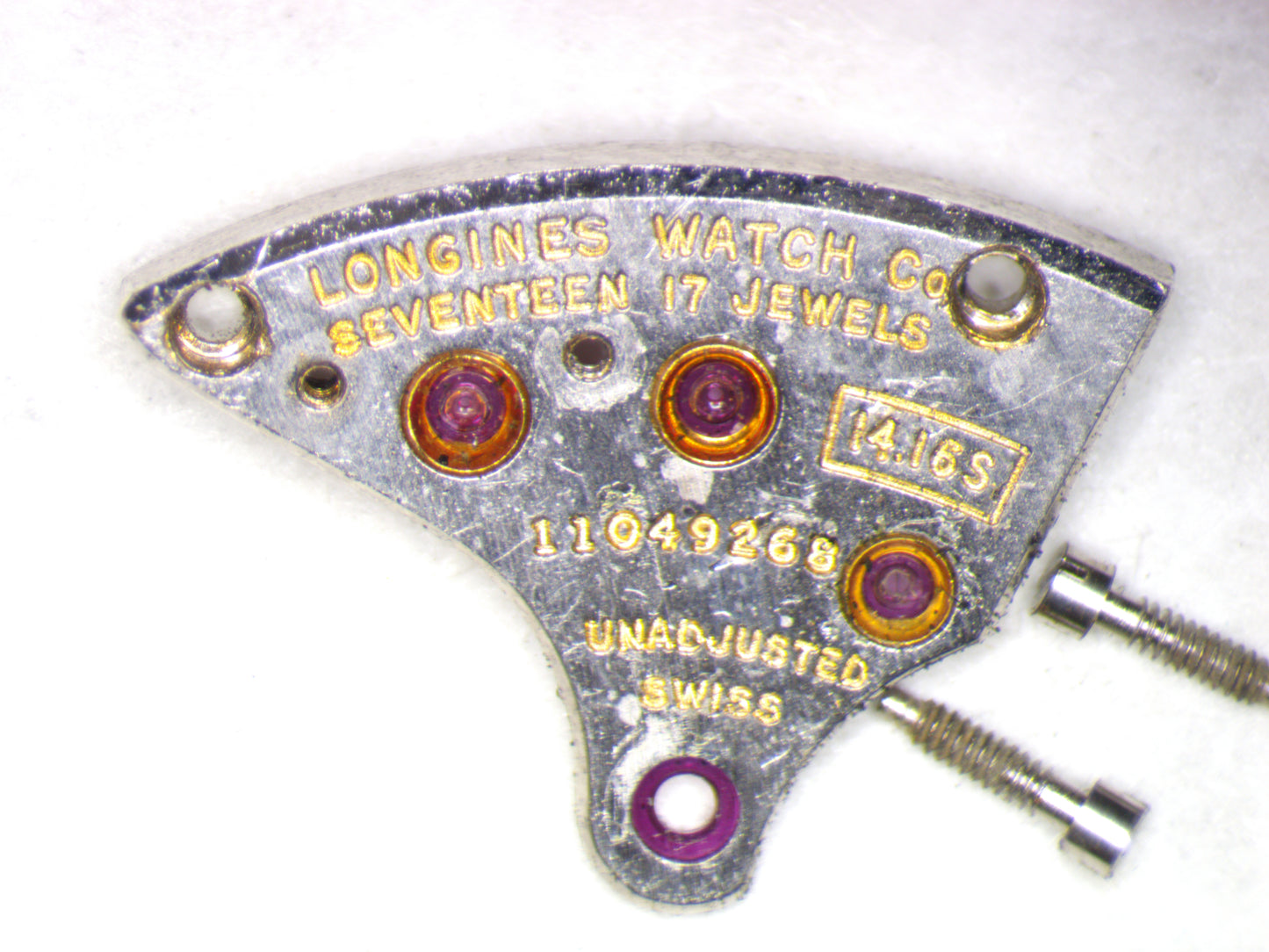 Longines 14.16S 0110 Train Wheel Bridge w/screws