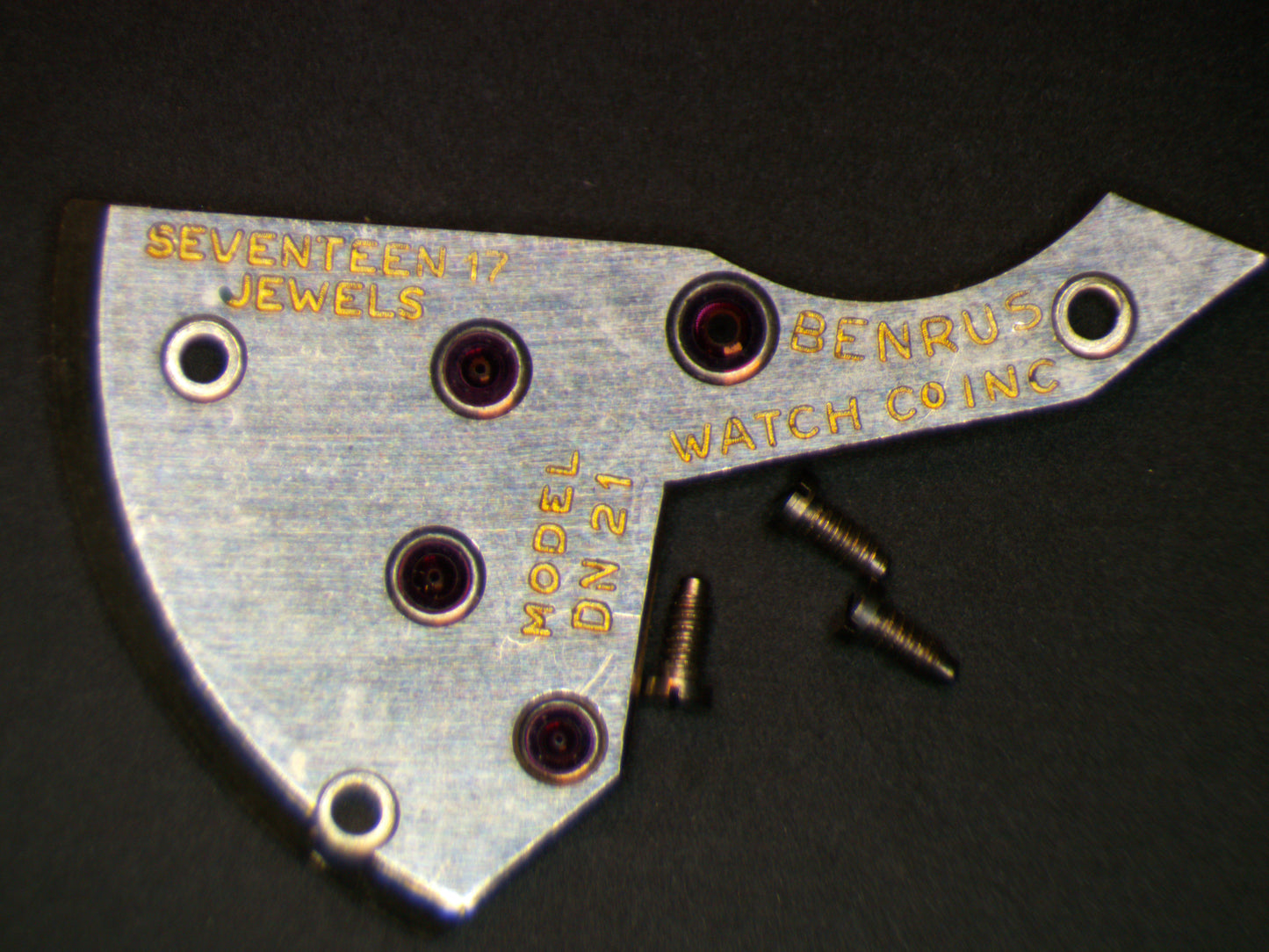 Benrus DN21 ETA 1281 0110 Train Wheel Bridge w/screws