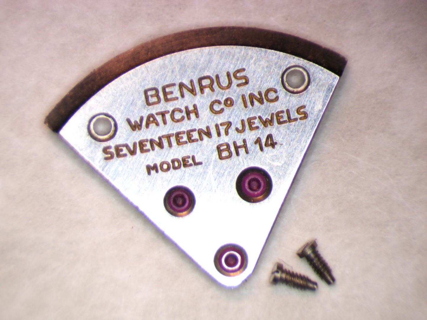 Benrus BH14 ETA 1080 0110 Train Wheel Bridge w/screws