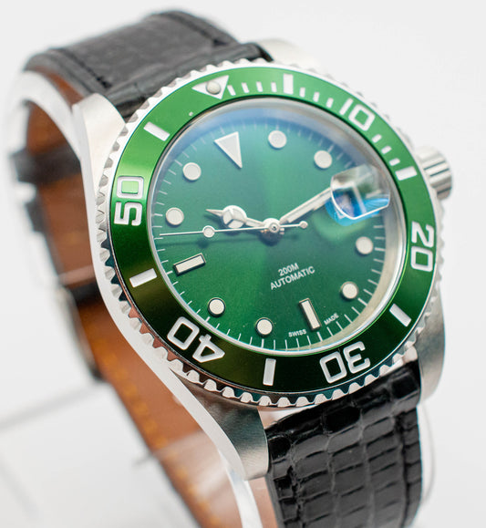 Custom Swiss Green Diving Watch ETA 2824-2 20 ATM - Brand New