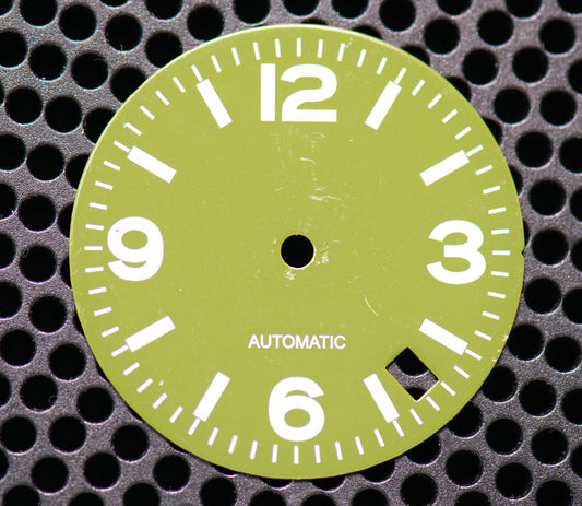 Seiko NH34/35 Aftermarket dial 28.5mm Dial, green, date @4.5
