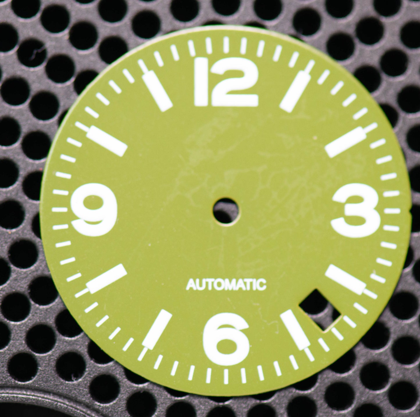 Seiko NH34/35 Aftermarket dial 28.5mm Dial, green date 4.5h